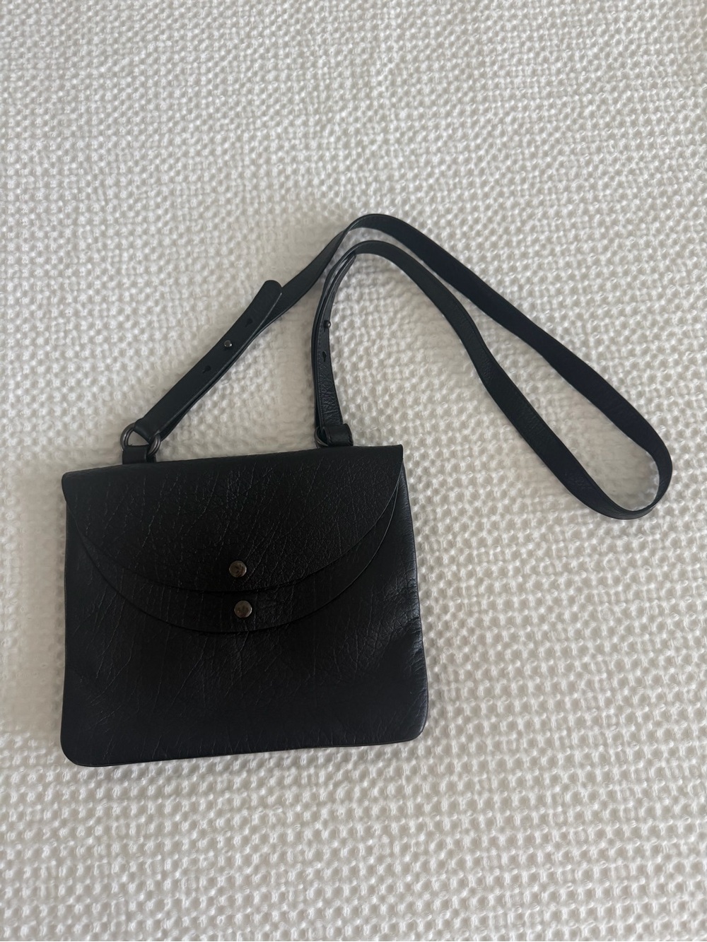 Eileen Fisher Black Leather Crossbody Bag